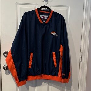 Denver Broncos NFL Pullover Windbreaker Jacket Men's‎ XL With Side Zipper